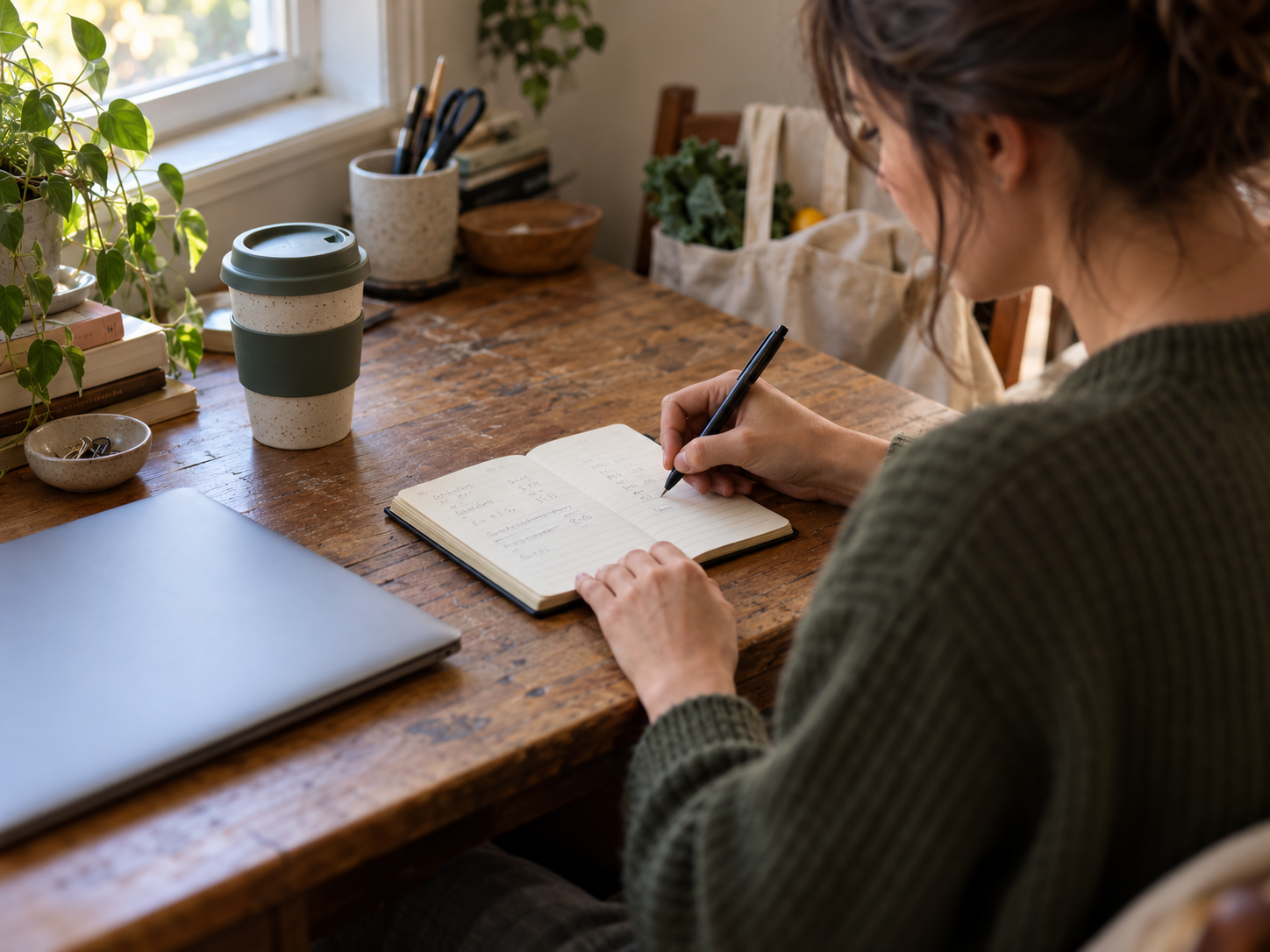 A notebook recording small transfers into a Christmas savings fund