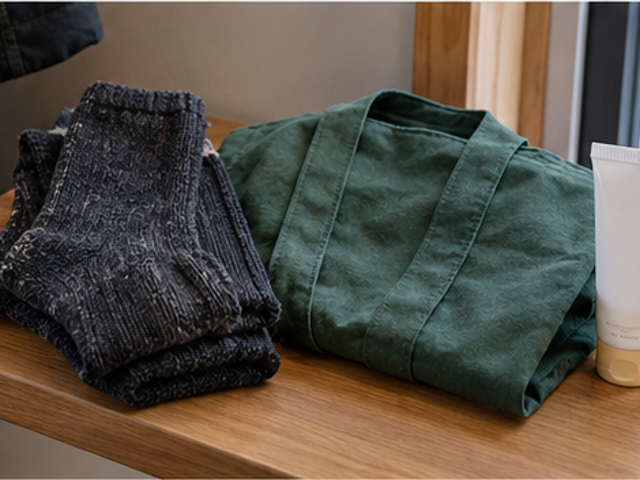 Warm socks, reusable tote and small sealed personal-care gifts